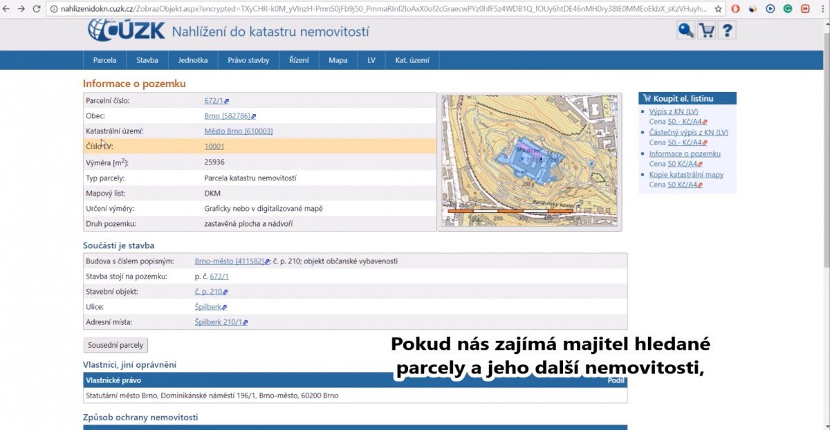 nahlížení do katastru nemovitostí