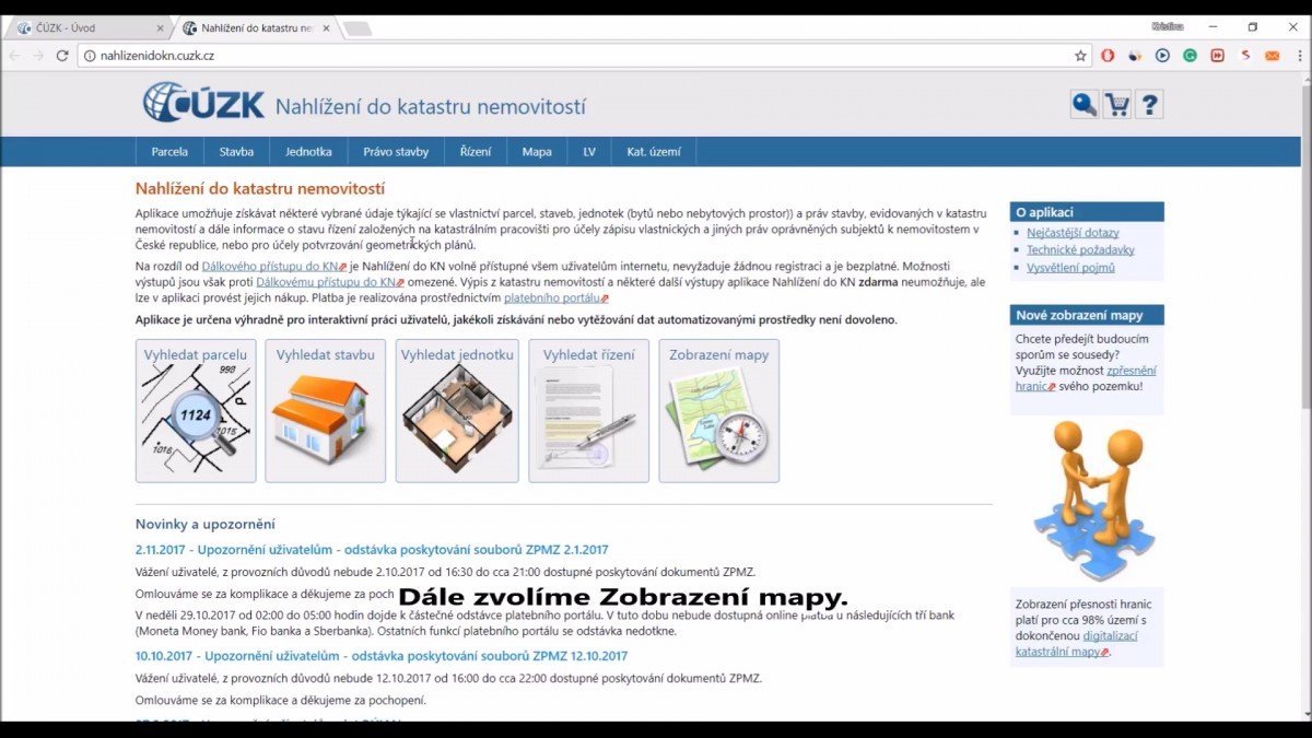 nahlížení do katastru nemovitostí