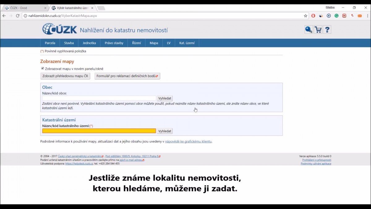 nahlížení do katastru nemovitostí