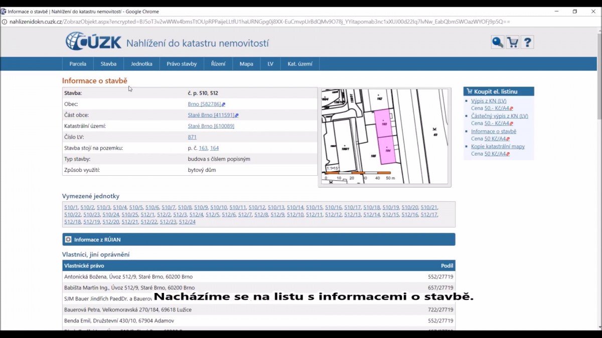 nahlížení do katastru nemovitostí