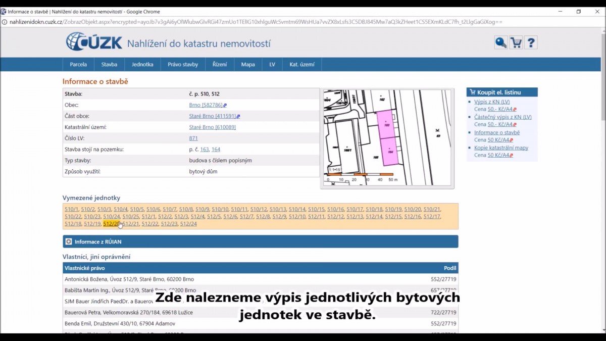 nahlížení do katastru nemovitostí