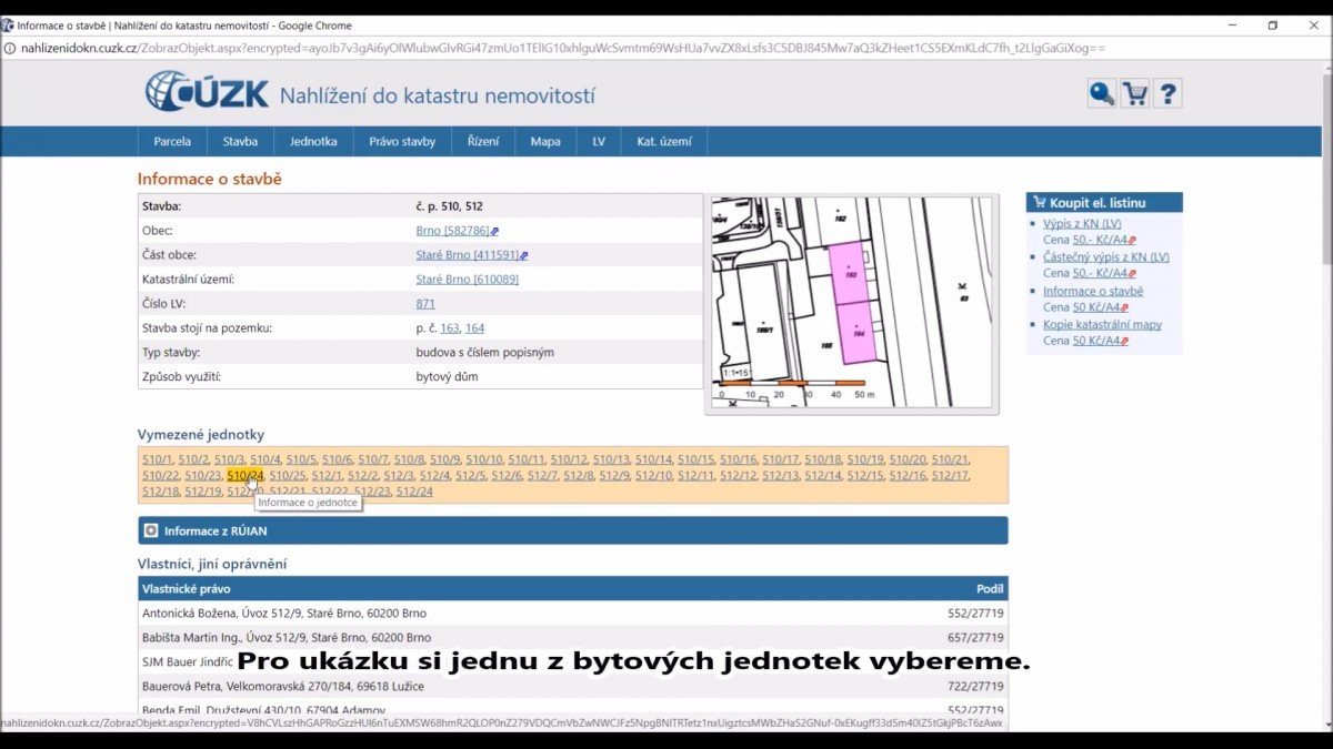 nahlížení do katastru nemovitostí